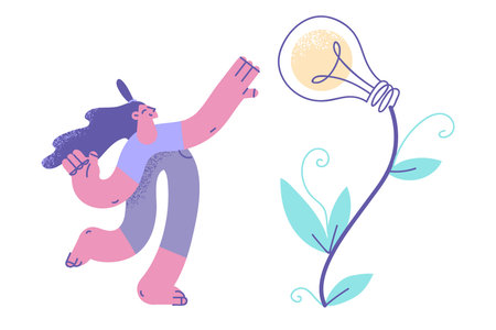 Cultivating Business Innovative ideas conceptのイラスト素材