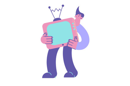 Retro fashioned television set conceptのイラスト素材