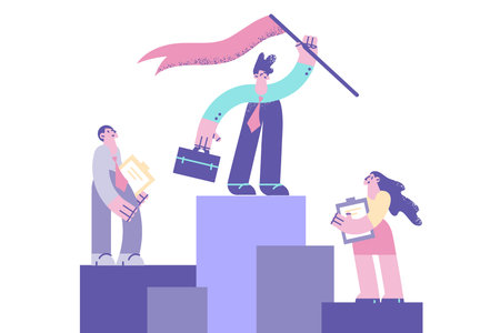Business success, leadership and achievement conceptのイラスト素材