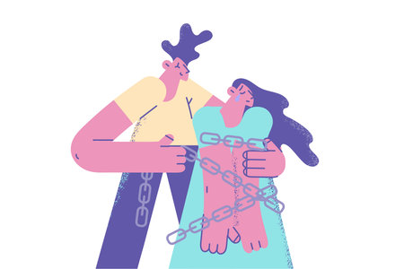 Abuse and harassment victim conceptのイラスト素材