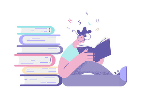 Education, learning and reading books concept.のイラスト素材