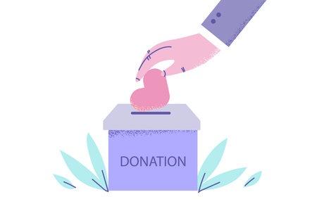 Donation box and love conceptのイラスト素材