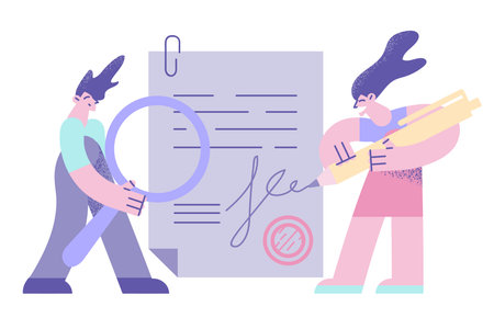 Documentation Signature service company conceptのイラスト素材