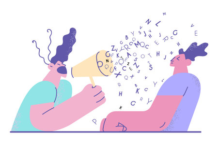 Conflict and troubles in communication concept.のイラスト素材