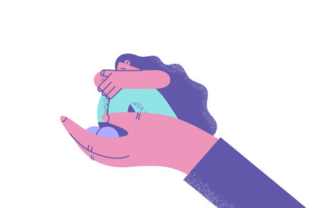 Depression and helping hand conceptのイラスト素材