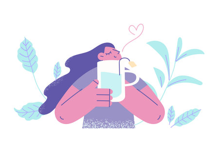 Healthy drink and lifestyle concept.のイラスト素材