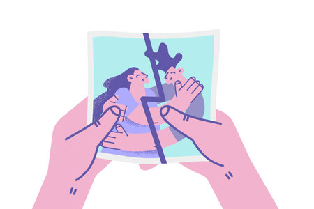 Breaking up and split away conceptのイラスト素材