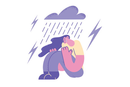 Depression, grief and loneliness conceptのイラスト素材