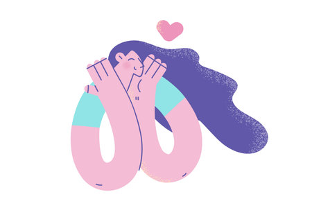 Feeling in love and positive concept.のイラスト素材