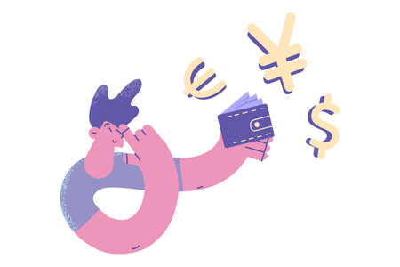 Various world currency and money concept.のイラスト素材