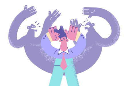 Feeling panic and Inner fears conceptのイラスト素材