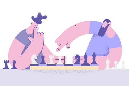 Playing chess and contest conceptのイラスト素材
