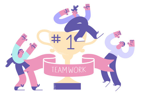 Teamwork, Business success, achievement concept.のイラスト素材