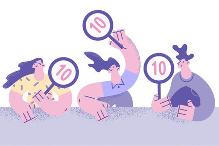 Working jury in entertainment show conceptのイラスト素材