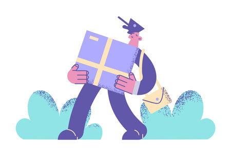 Post office delivery services conceptのイラスト素材