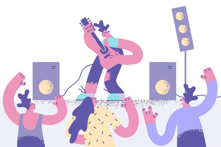 Rock guitar music and concert conceptのイラスト素材