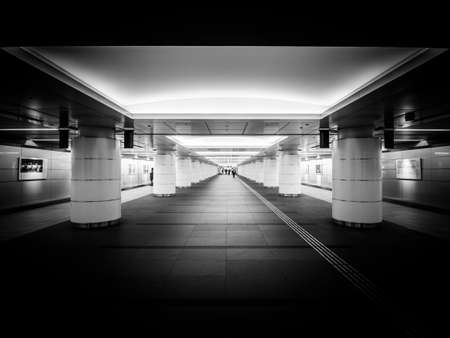 Passage near subway under Tokyo cityの写真素材