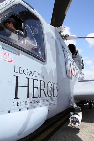 KUALA LUMPUR, MALAYSIA - NOVEMBER 26 - Sikorsky S-92 Legacy of Heroes helicopter on display at the...