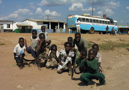 Near Chengi, Zambia, 11th June 2005: Children posing for the cameraのeditorial素材