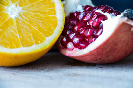 Orange and pomegranate