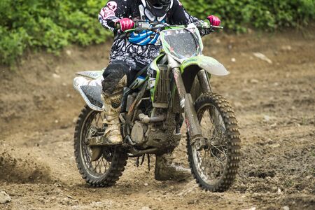 Motocross on the dirt pathのeditorial素材