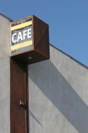 cafe sign, old and wornの写真素材