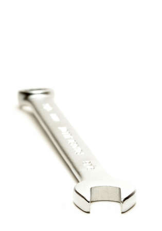 wrench macro - highkey over white with shallow dofの写真素材