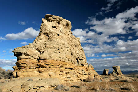 sandstone sculptures in northern wyoming, beautifully crafted by natureの写真素材