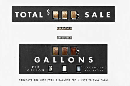 vintage gas pump close upの写真素材
