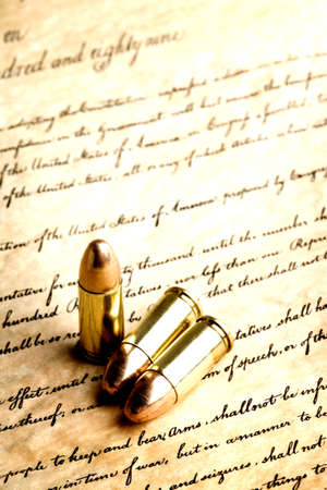 bullets on the bill of rights - high contrast macro, focus on tips and line underneath indicating の写真素材