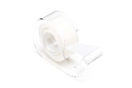 adhesive closeup isolated on whiteの写真素材