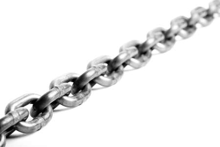chain heavy industrial type closeup isolated on whiteの写真素材