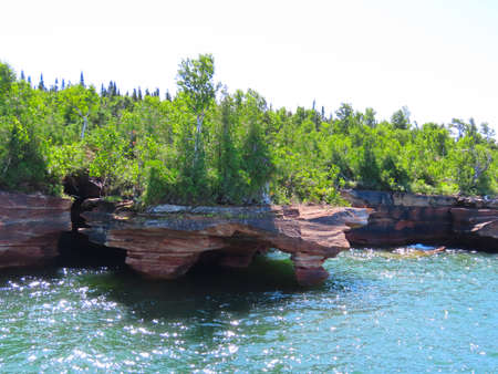 Cruising around the Apostle Islands National Lakeshore.の写真素材