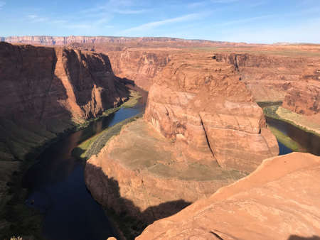 Scenic views to Horseshow Bend in northern Arizona.の写真素材