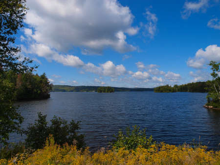 Scenic views of the Hudson River in the Hudson River Valley of New York.の写真素材