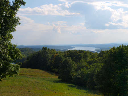 Scenic views of the Hudson River in the Hudson River Valley of New York.の写真素材