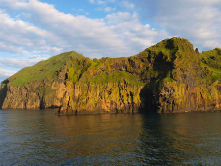 Scenic views of the islands of Vestmannaeyja or Westman Islands of Iceland.の写真素材