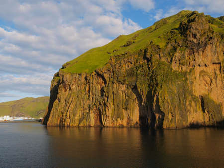 Scenic views of the islands of Vestmannaeyja or Westman Islands of Iceland.の写真素材