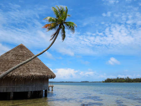 Scenic views of the French Polynesian island of Huahine Nui.の写真素材
