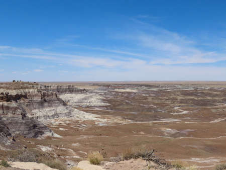 Blue Mesa overlook in the Petrified Forest National Park in Arizona.の写真素材