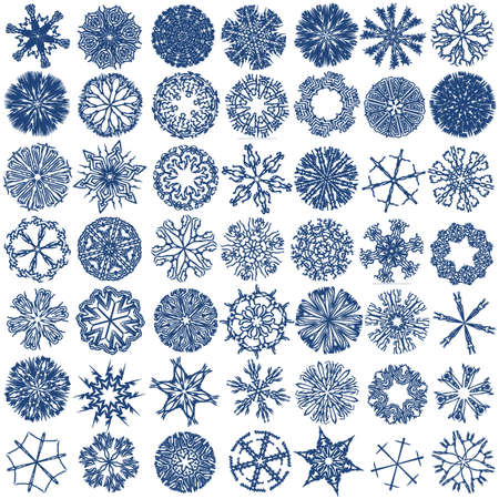 a set of decorative snowflakesのイラスト素材