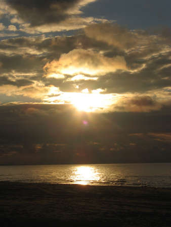 sunset at the seashoreの写真素材
