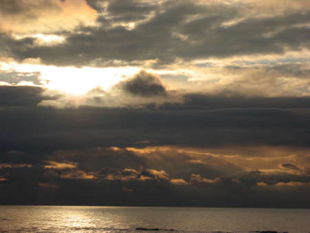 sunset at the seashoreの写真素材