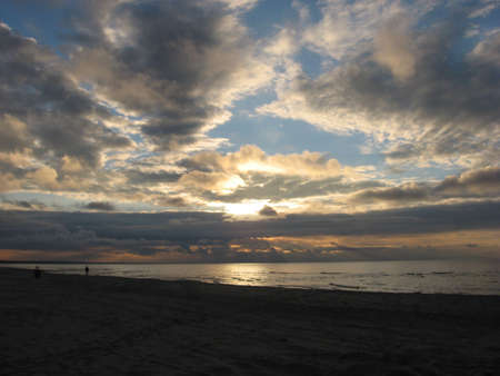 sunset at the seashoreの写真素材