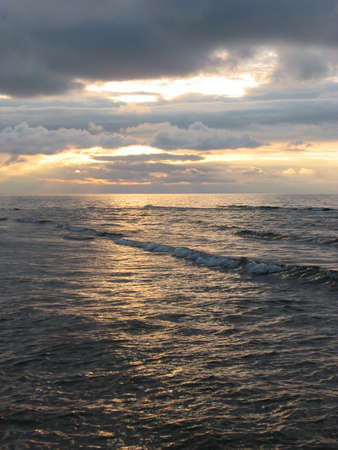 sunset at the seashoreの写真素材