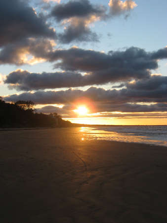 sunset at the seashoreの写真素材