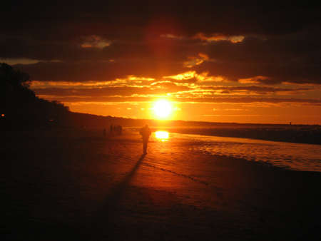 sunset at the seashoreの写真素材