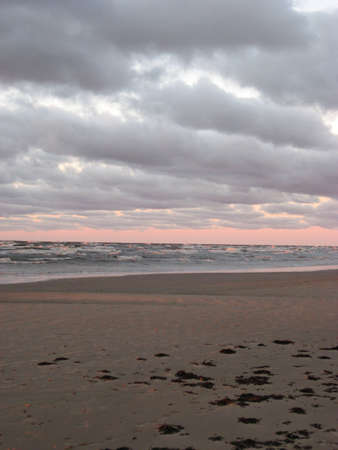 sunset at the seashoreの写真素材