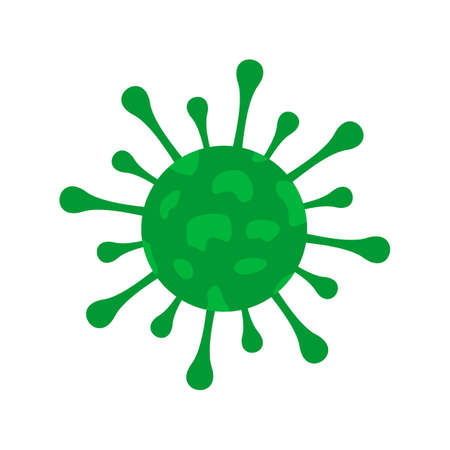 Green round bacterium or virus isolated on white backgroundのイラスト素材