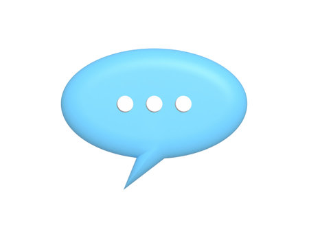3d blue ellipse social media notification icon isolated on white backgroundの写真素材